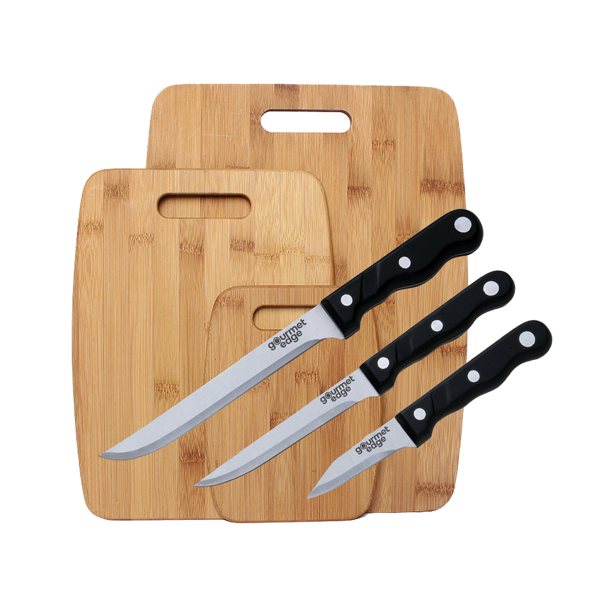 Fingerhut - Gourmet Edge 6-Pc. Nonstick Knife Set with Imitation