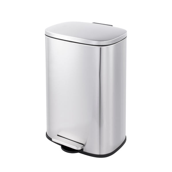 13 GAL Rectangular Step-On Stainless Steel Trash Can - Item# 20-1300