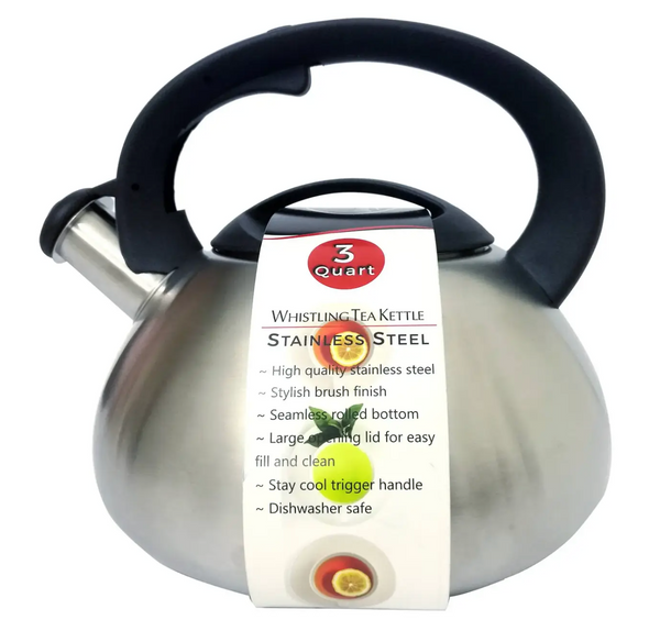 3-Quart Brushed Stainless Steel Whistling Tea Kettle