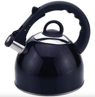 2.5-Quart Black Stainless Steel Whistling Tea Kettle