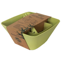 Eco-Friendly 7-Piece Square Bamboo Salad Bowl Set (Green)