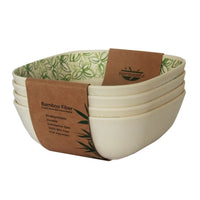 Eco-Friendly 6" Bamboo Bowls (Spring Bud) - Set of 4 (27oz)