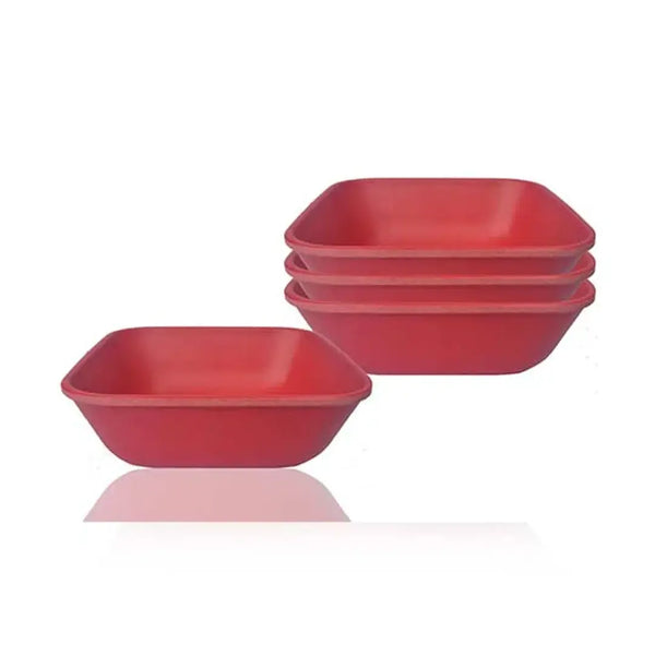 Eco-Friendly 6" Square Bamboo Bowls (Set of 4)