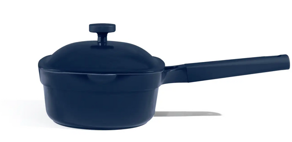 2QT Nonstick Ceramic Cast Aluminum Saucepan w/Lid - Blue