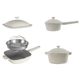 GOURMET EDGE- CAST ALUMINUM 7 PC COOKWARE SET - Cream