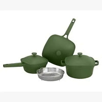 GOURMET EDGE- CAST ALUMINUM 7 PC COOKWARE SET - Olive