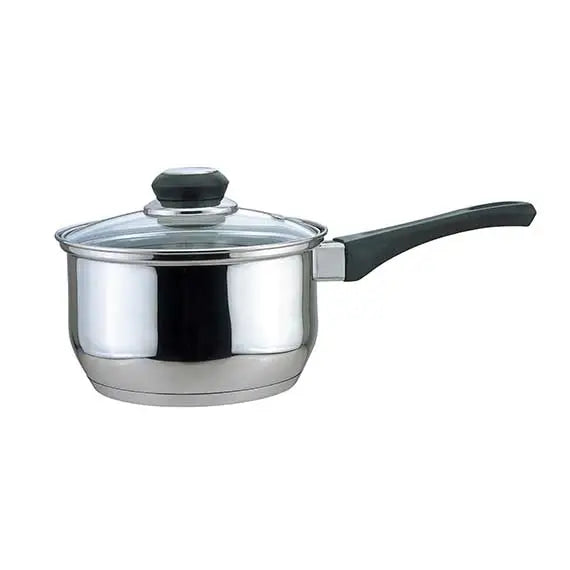 Saucepan with Glass Lid & Bakelite Handle (Black) - Medium