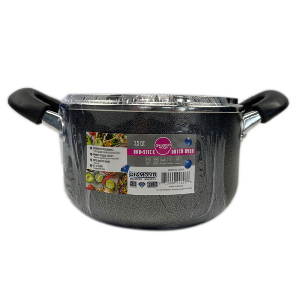 Gourmet Edge - Hammered Nonstick 3.5 Qt Dutch Oven with Cover #10-3004