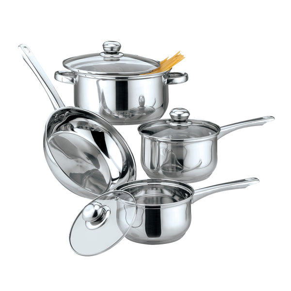 Gourmet Edge - 7 Pieces Stainless Steel Non Stick Cookware Set #20-1009